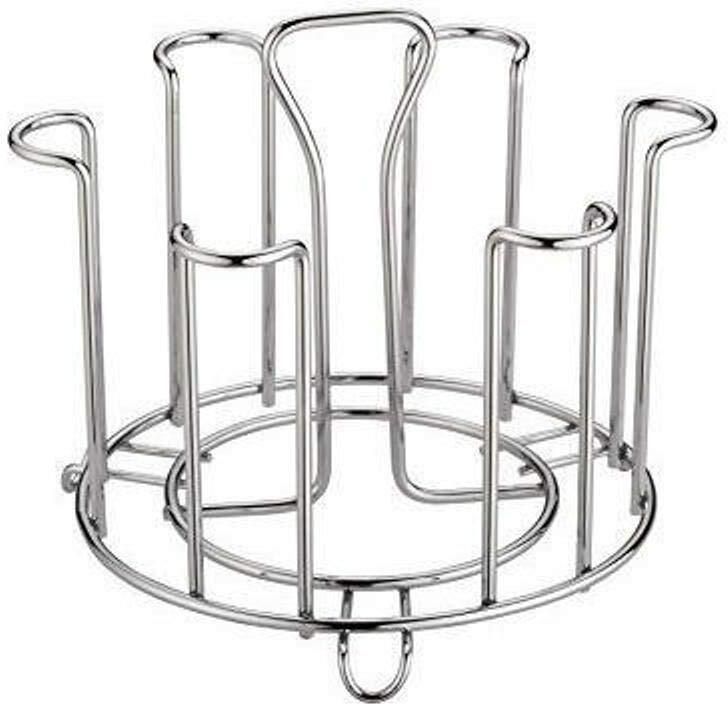 Stainless Steel Glass Holder for 6 Glasses and Glass Stand Steel for Kitchen Stainless Steel Glass Holder
