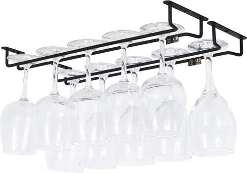 2-Black Steel Glass Holder, Wine Rack, Stemware Holder