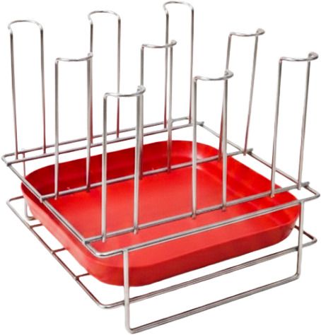 Stainless Steel 9 Glass Holder Rack | Rustproof Glass Drying Stand with Tray Steel Glass Holder-image-16