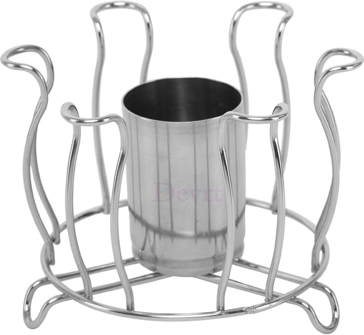Steel Lotus Glass and Spoon Holder /Cutlery Glass Stand(pack of 1) Stainless Steel Glass Holder-image-23