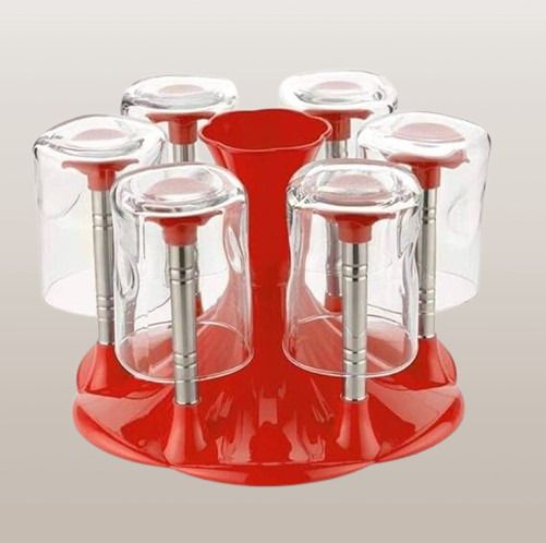 Stylish Glass Stand and Cutlery Glass Stand Made Virgin Plastic [ red ] Plastic Glass Holder-image-19