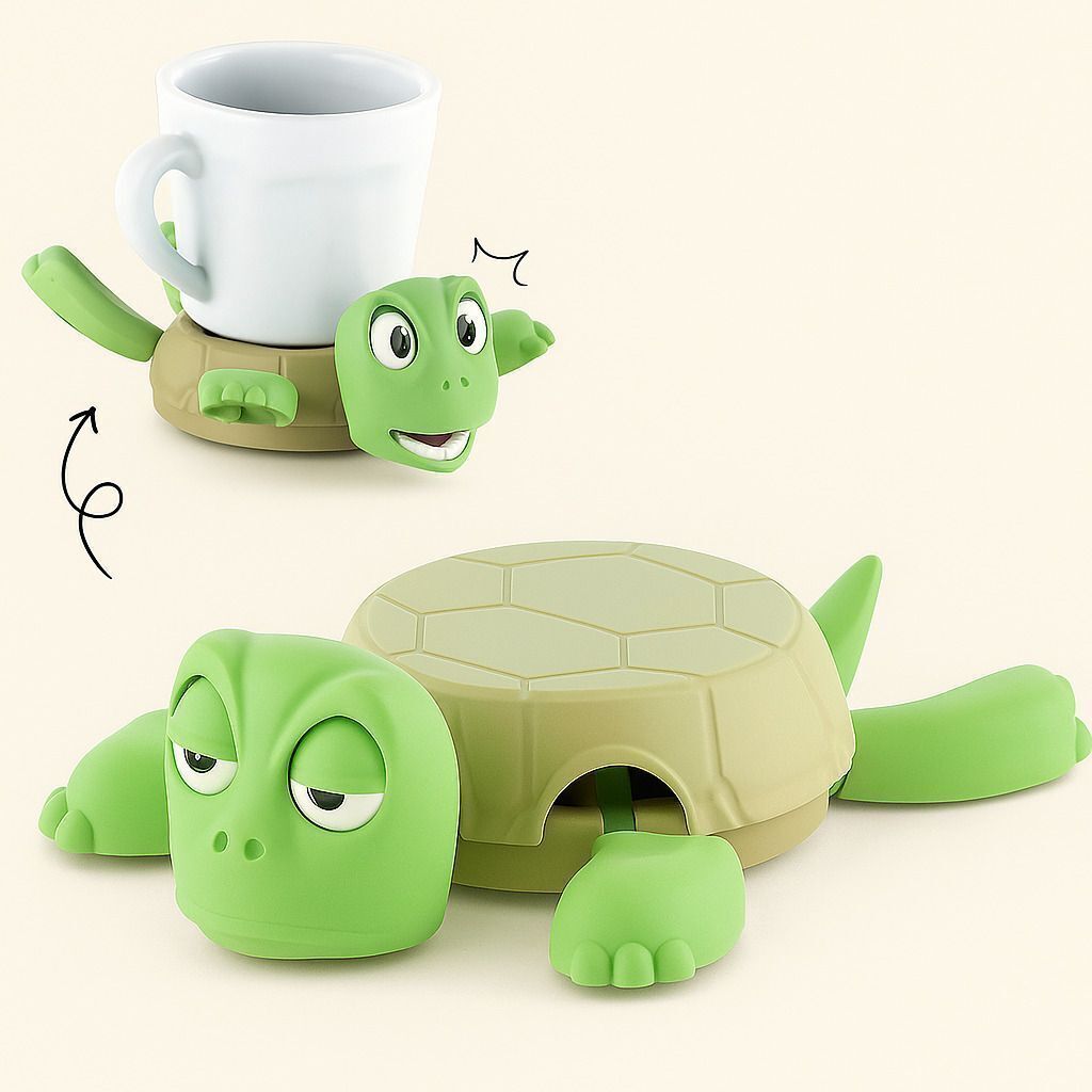 Turtle Cup Holder for Coffee & Tea Mug | Funny Cartoon Desk Mug Stand (1 PC) Plastic Glass Holder-image-41