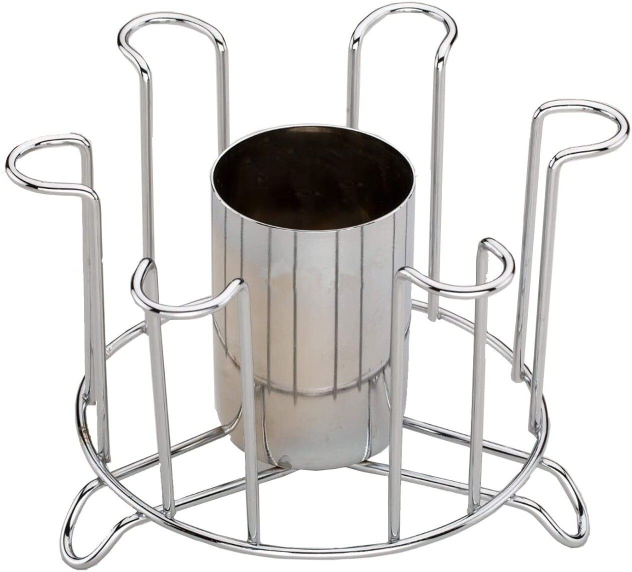 Glass and Spoon Organiser /Glass for Kitchen Dining Table(6 Glass Stand) Stainless Steel Glass Holder, Utility Rack, Spice Racks-image-3