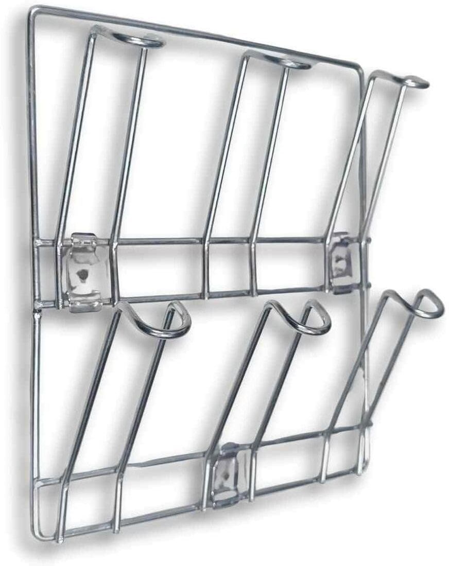 Wall Mounted Stainless Steel Glass Holder Stand | 6 Glass Capacity Storage Rack Stainless Steel Glass Holder-image-1