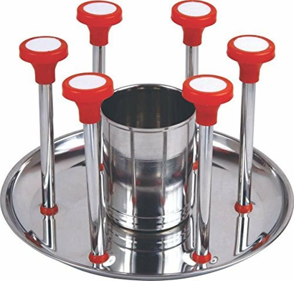 kavid Stainless Steel Glass Stand Tumbler Holder for Dining Table(Chrome Finish 1 PC) Stainless Steel Glass Holder-picture-5