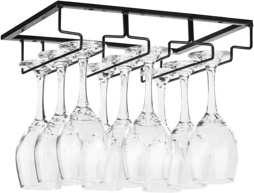 Wine Glass Holder Kichen Hanging Glasses Perfect Design Black Iron Glass Holder, Wine Rack, Iron Holder, Dish Drainer, Utility Rack-image-49