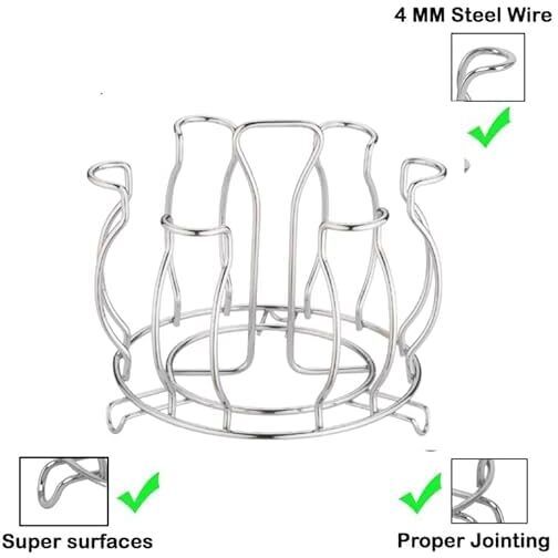 Durable Steel Glass Holder Rack for Kitchen, Dining Table & Home Use Steel Glass Holder-image-10