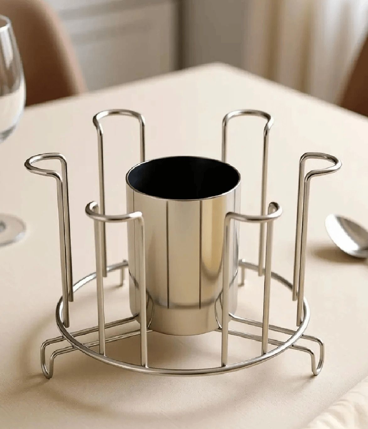 CRG Stand and Spoon for Dining Table, for kitchen Stainless Steel Glass Holder-image-35