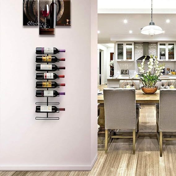 9 Bottle Wine Rack/Wall Mount Wine Rack/for Home/Kitchen/Dining Room Iron Glass Holder-image-12