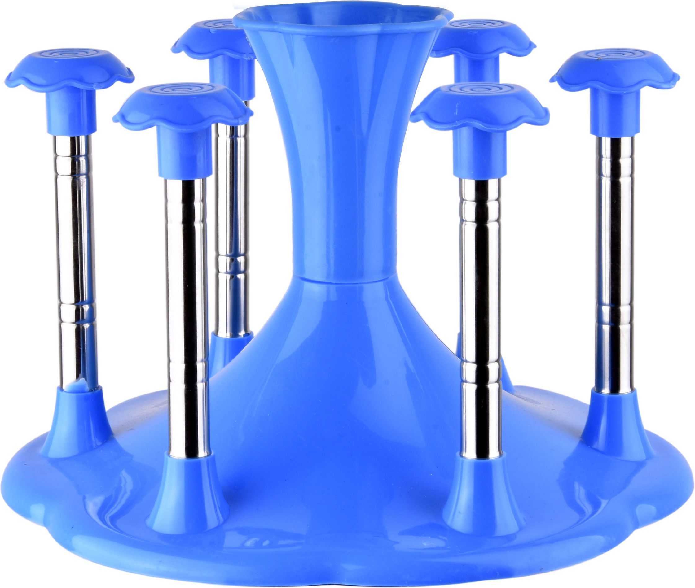 umax Plastic Glass Stand Holder – 6 Glass Capacity, Durable, Easy to Clean – Blue Plastic Glass Holder-picture-9