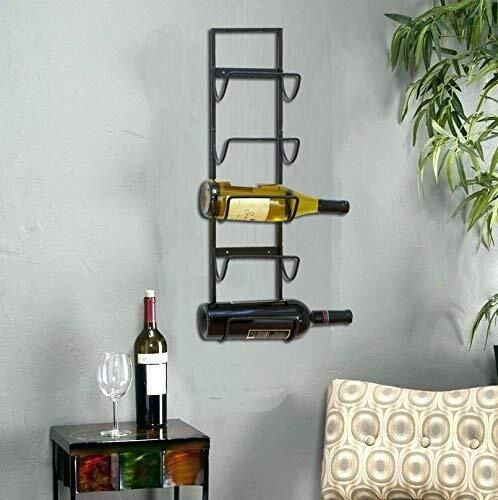 indian decor 43012 Metal Wall Wine Rack 25 by 6", Wind Bottle Holder Iron Glass Holder-picture-10