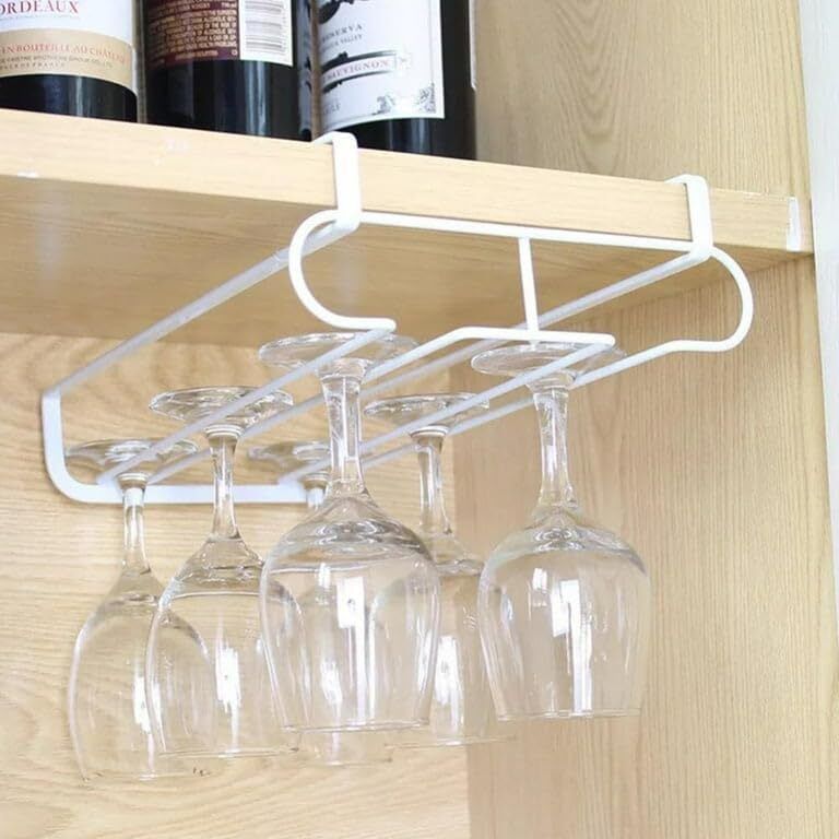 Wine Glass Holder Stand Upside Down Celling Mount Hanging Glass Rack holder Iron Wine Rack, Iron Holder, Door Mount Towel Bars, Grooming Rack, Door Mount Towel Bars-image-13