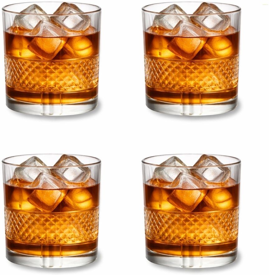 (Pack of 4) Premium Crystal Old Fashioned Whiskey Glasses Set of 4 Bar Glass for Drinking-sg Glass Set Whisky Glass-image-17
