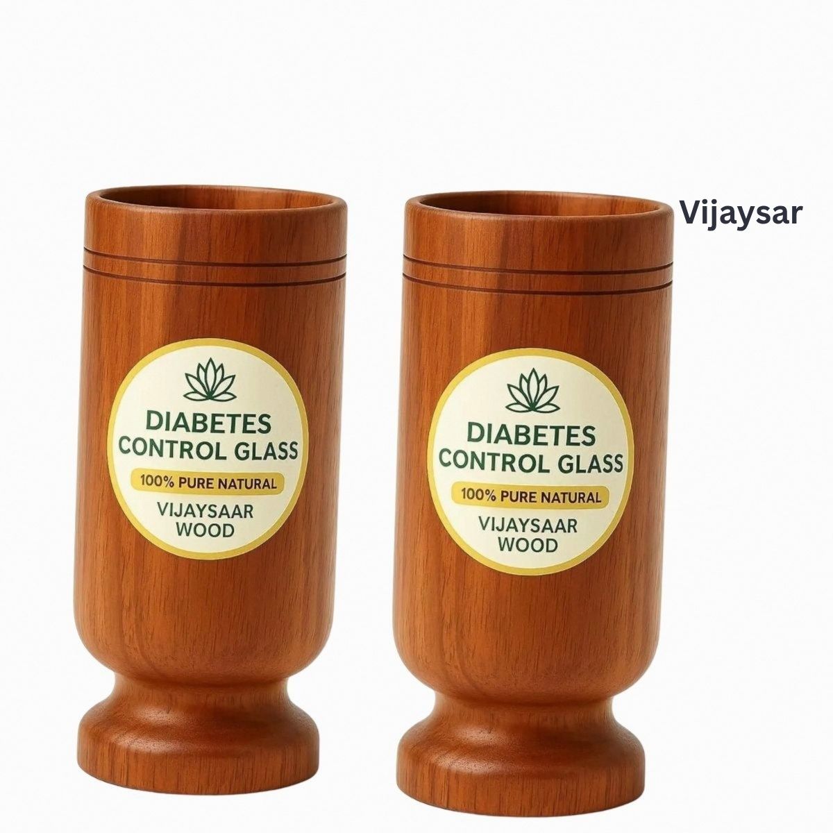 (Pack of 2) Vijaysar Wood Tumbler | Essential Diabetes Control Glass Daily Health Support Glass Water/Juice Glass-image-45