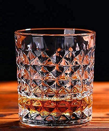 (Pack of 6) Crystal Whiskey Glasses,Crystal Clear Imported ,Tumblers for Whisky Lovers Glass Set Water/Juice Glass
