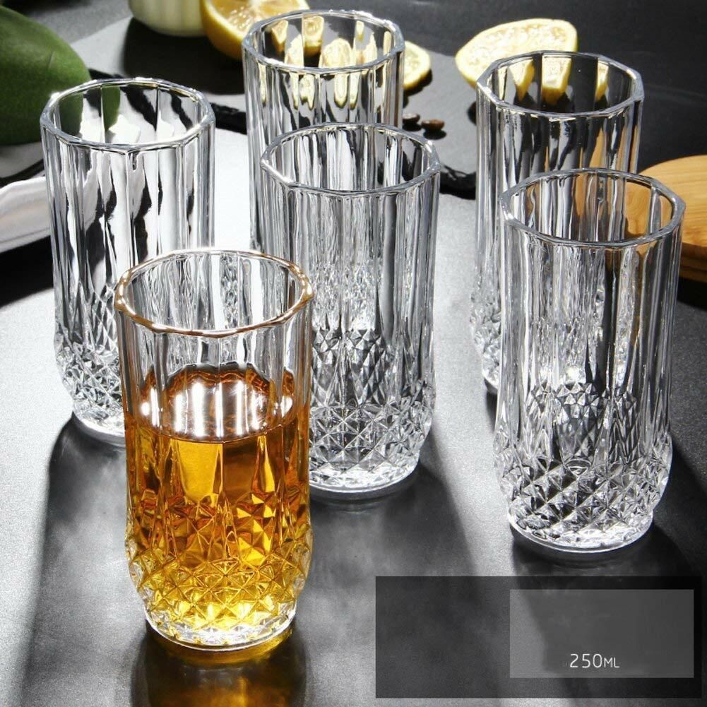 jigshtial (Pack of 4) Glass Water/Juice Glass - 4 Pieces, Clear, 250 ml Glass Set Wine Glass-picture-6