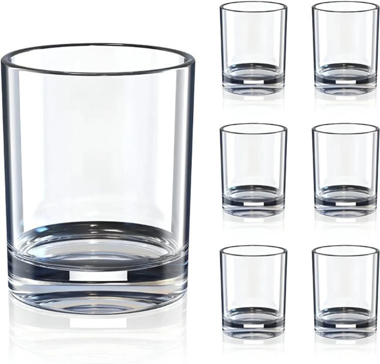 purecasa (Pack of 6) Premium Whisky Glass Set of 6 | Heavy Base Transparent Tumbler Glass Set Whisky Glass-picture-43
