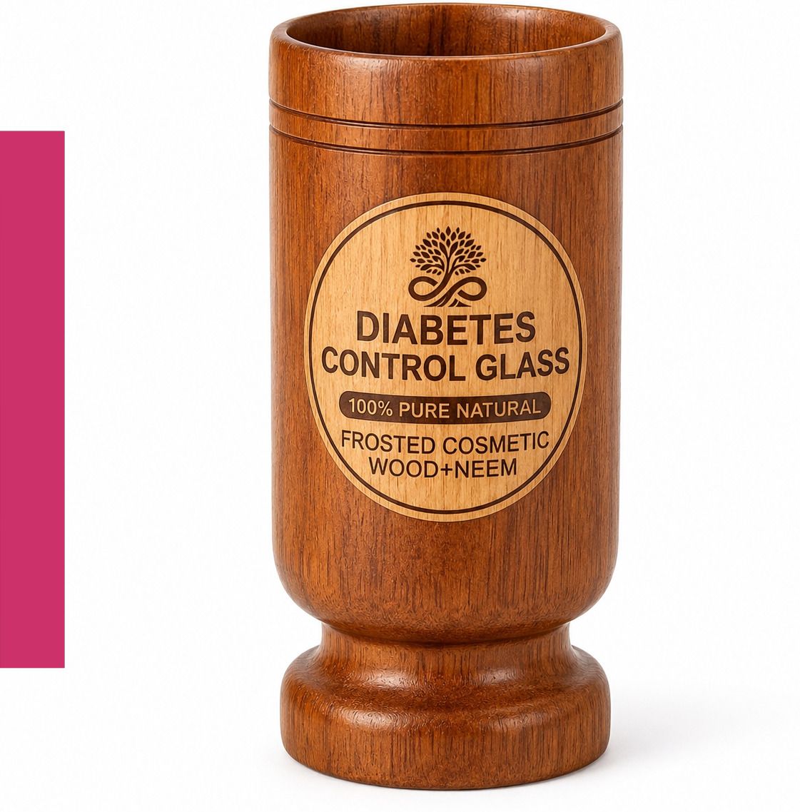 frosted cosmetic Vijaysar Luxury Neem Wood Glass | Herbal Wellness Wooden Glass Water/Juice Glass-picture-1