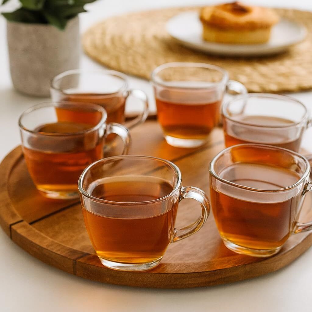 qnq Pack of 6 Borosilicate Glass Square Clear Tea Cups-picture-22
