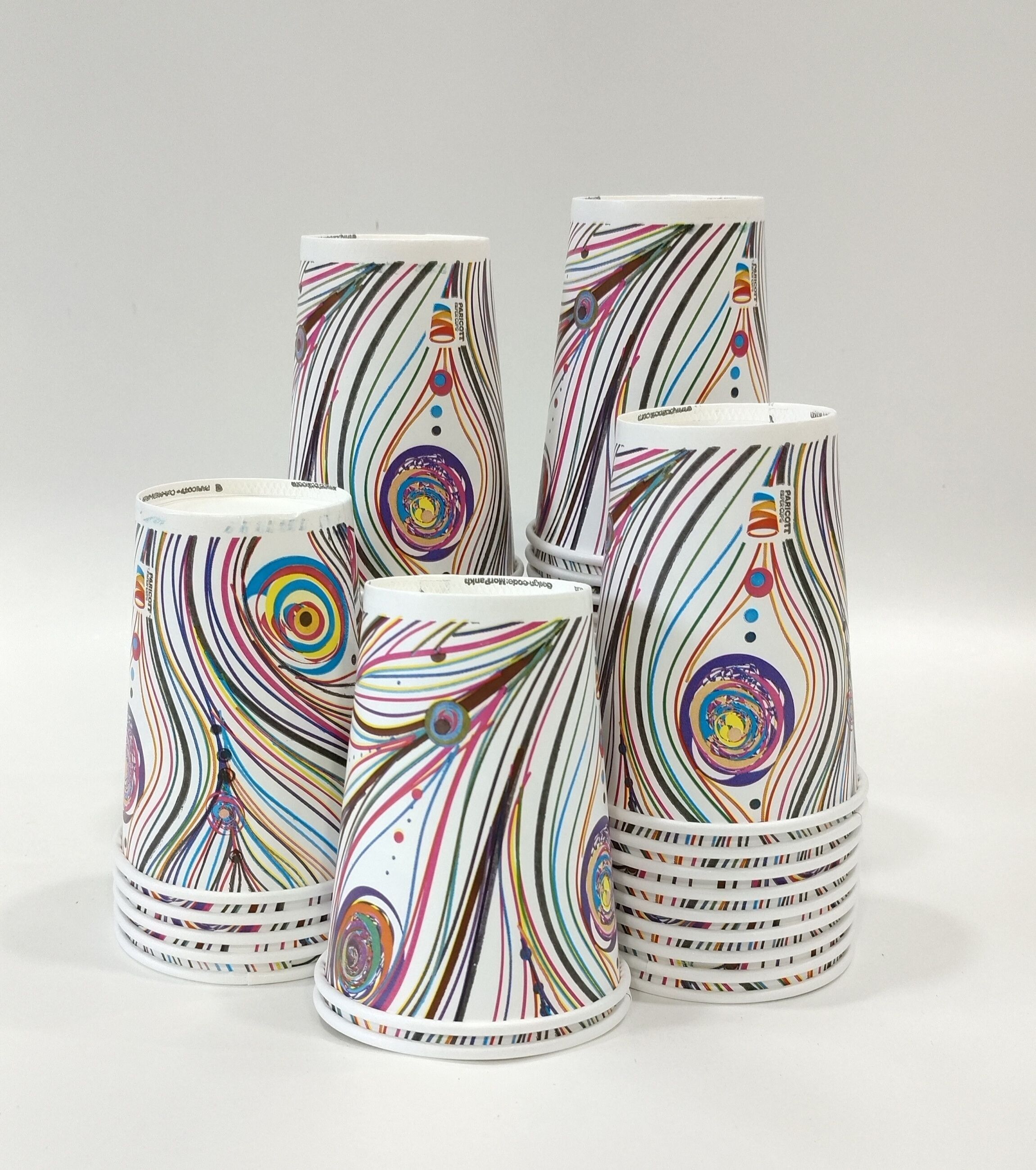 paricott Pack of 100 Paper NEW26_Cups 250ml Mor Pank Printed Party for Hot & Cold Beverages-picture-33
