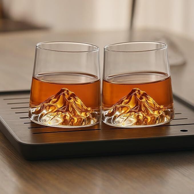 Mountain Base Old Fashioned Glasses | Crystal Clear Premium Bar Glassware Glass Whisky Glass-image-49
