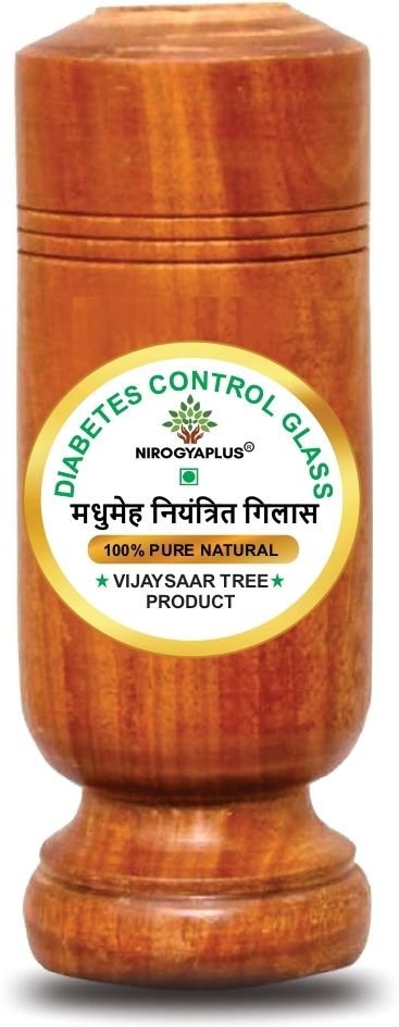 Wooden Sugar Control Home Remedy Vijaysar Herbal Tumbler Glass 100 ML P1 Glass Water/Juice Glass