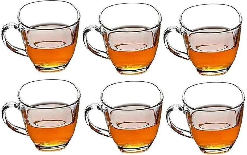 shopbox store Pack of 6 Glass Tea and Coffee Mug Glass Cup,130 ml PACK OF 6 (Clear) [ Material:- Glass]-picture-18