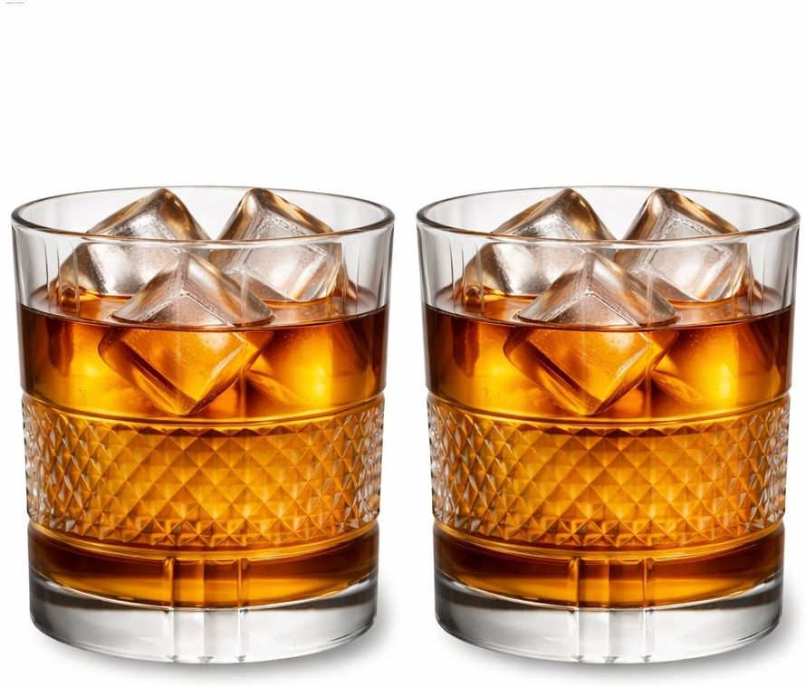 mogadget (Pack of 2) Premium Crystal Old Fashioned Whiskey Glasses Set of 2 Bar Glass for Drinking-co Glass Set Whisky Glass-picture-11
