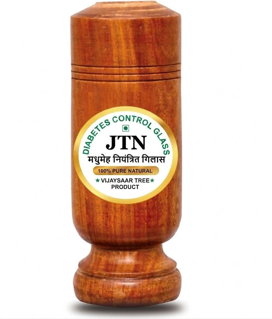 Glass Tumbler Lab Certified| Vijaysar Wood Glass for Diabetes Approved Ayurvedic Glass Water/Juice Glass-image-10