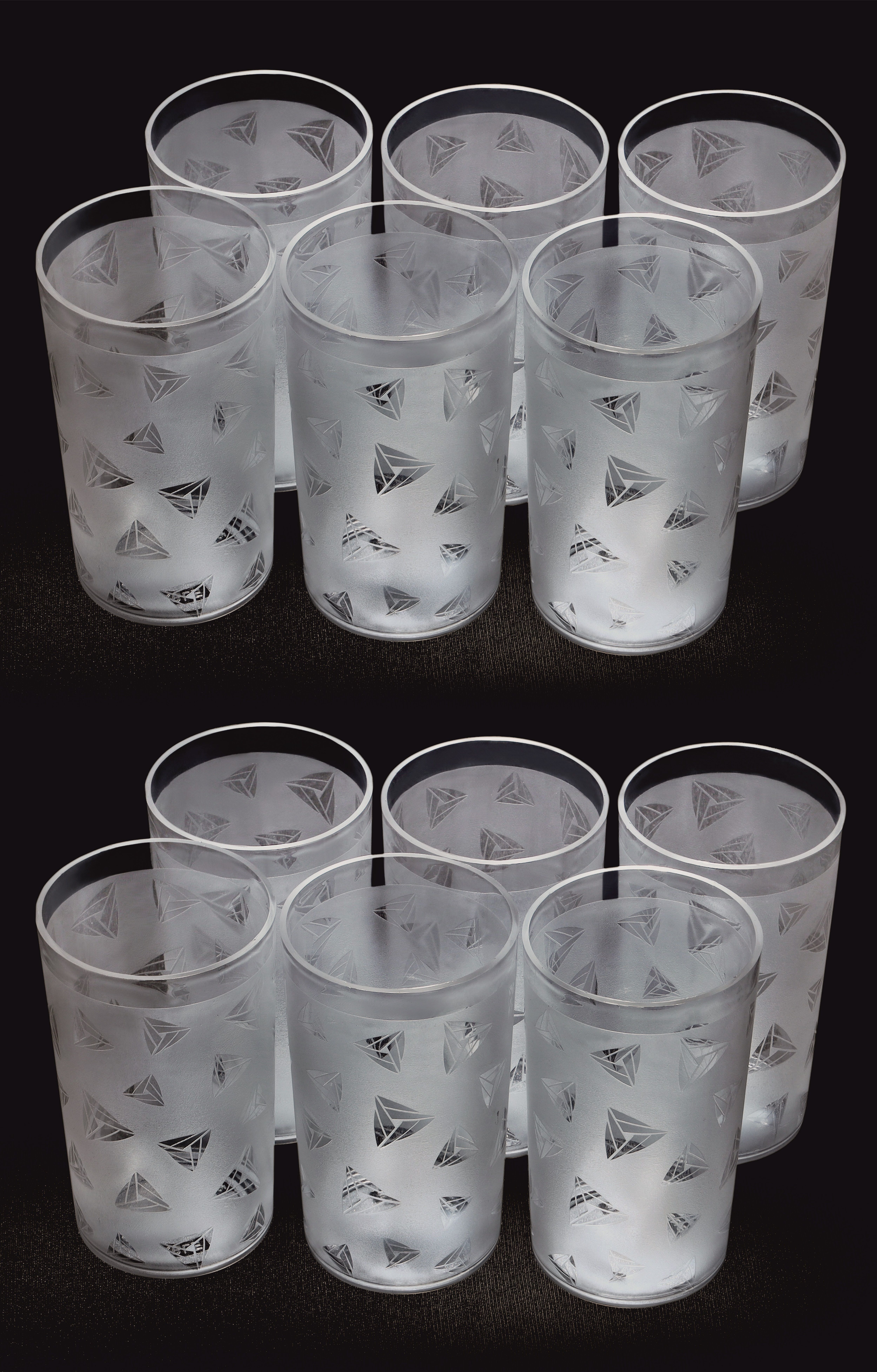 (Pack of 12) Diamond Design Drinking Water Glass Set Water/Juice Glass-image-31