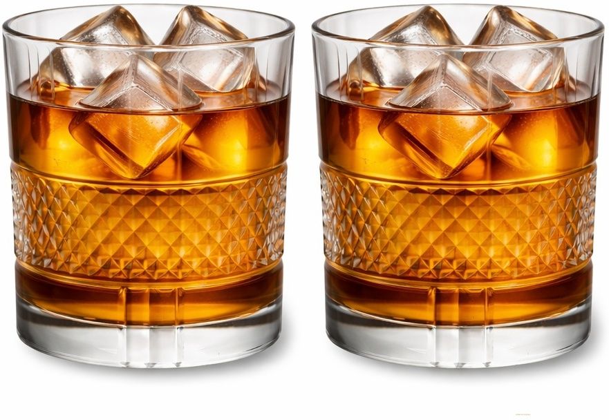 (Pack of 2) Premium Crystal Old Fashioned Whiskey Glasses Set of 2 Bar Glass for Drinking-er Glass Set Whisky Glass-image-35