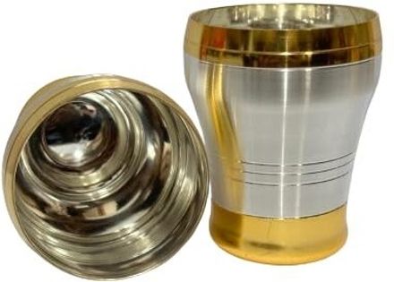 dynore (Pack of 2) Stainless Steel Premium Quality Gold & Silver Plated Glass Set for Water Glass Set Water/Juice Glass-picture-37