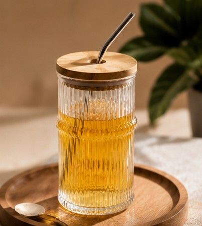 mori ltd Reusable Glass Drinking Cup with Bamboo Lid and Metal Straw-picture-24