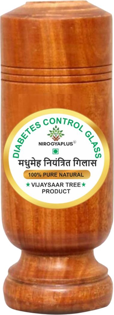 Diabetes / Sugar Control Glass 100% Natural Made By Vijaysaar Tree (Pack of 1) Glass Water/Juice Glass