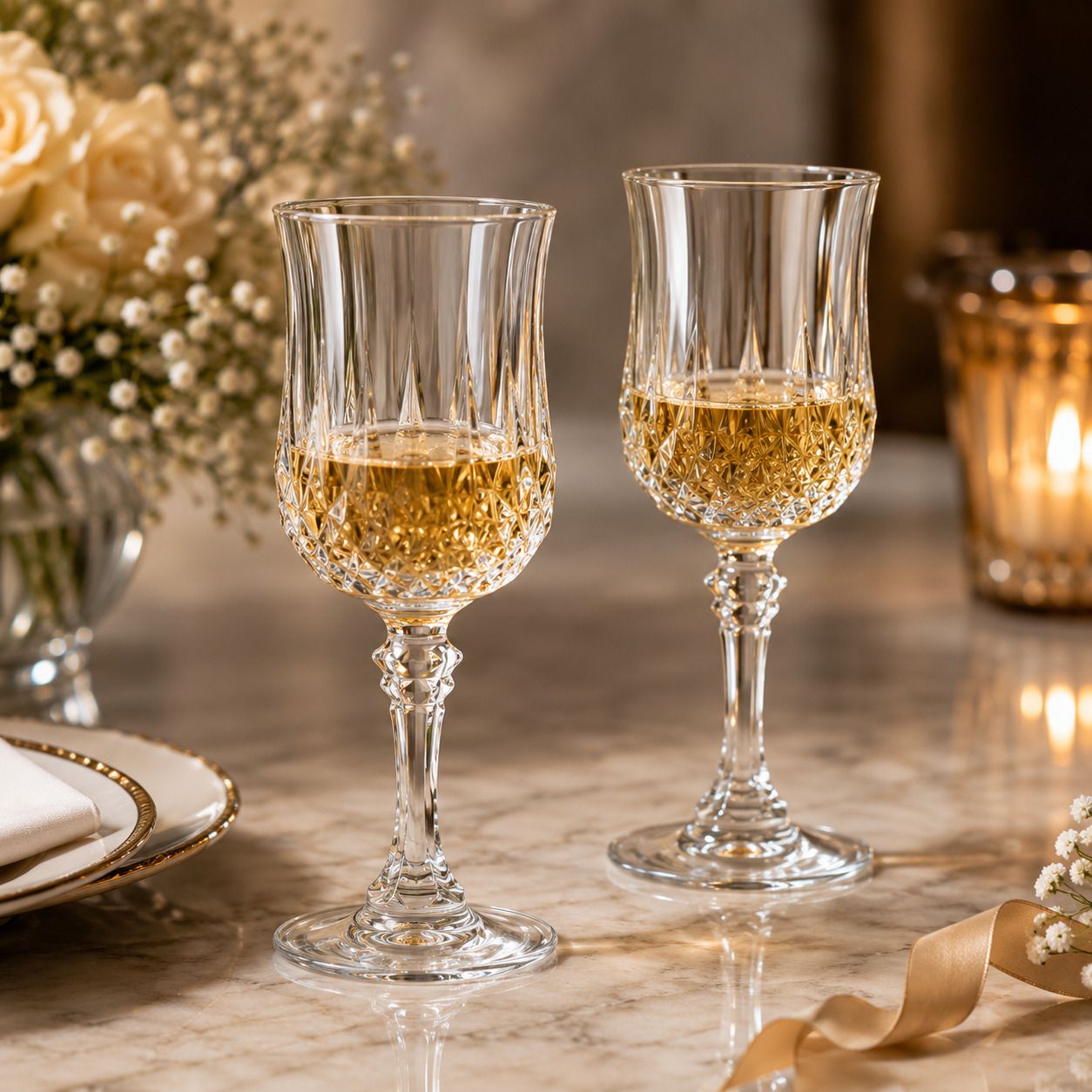 glascent (Pack of 2) Luxury Wine Drinking Glass Luxury Tableware Designer Pattern Premium Glassware f Glass Set Wine Glass-picture-33