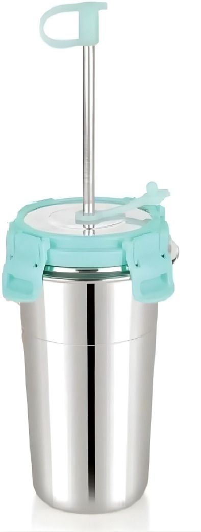 Stainless Steel Sip Easy Glass Tumbler with Straw - AL 376 Glass Water/Juice Glass