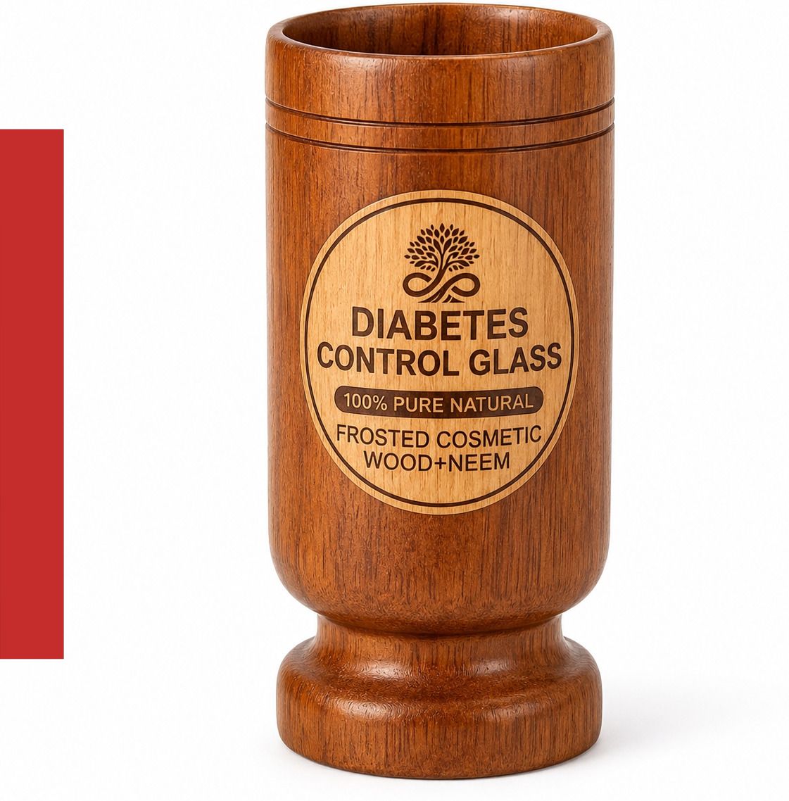 frosted cosmetic Vijaysar Ayurvedic Wooden Drinking Glass Glass Water/Juice Glass-picture-8