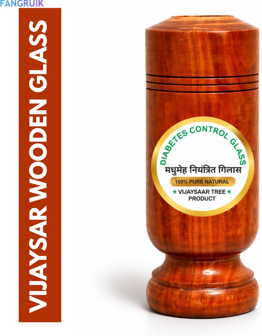 fangruik sugar free glass - vijaysar wood cup - morning drink Glass Water/Juice Glass-picture-21