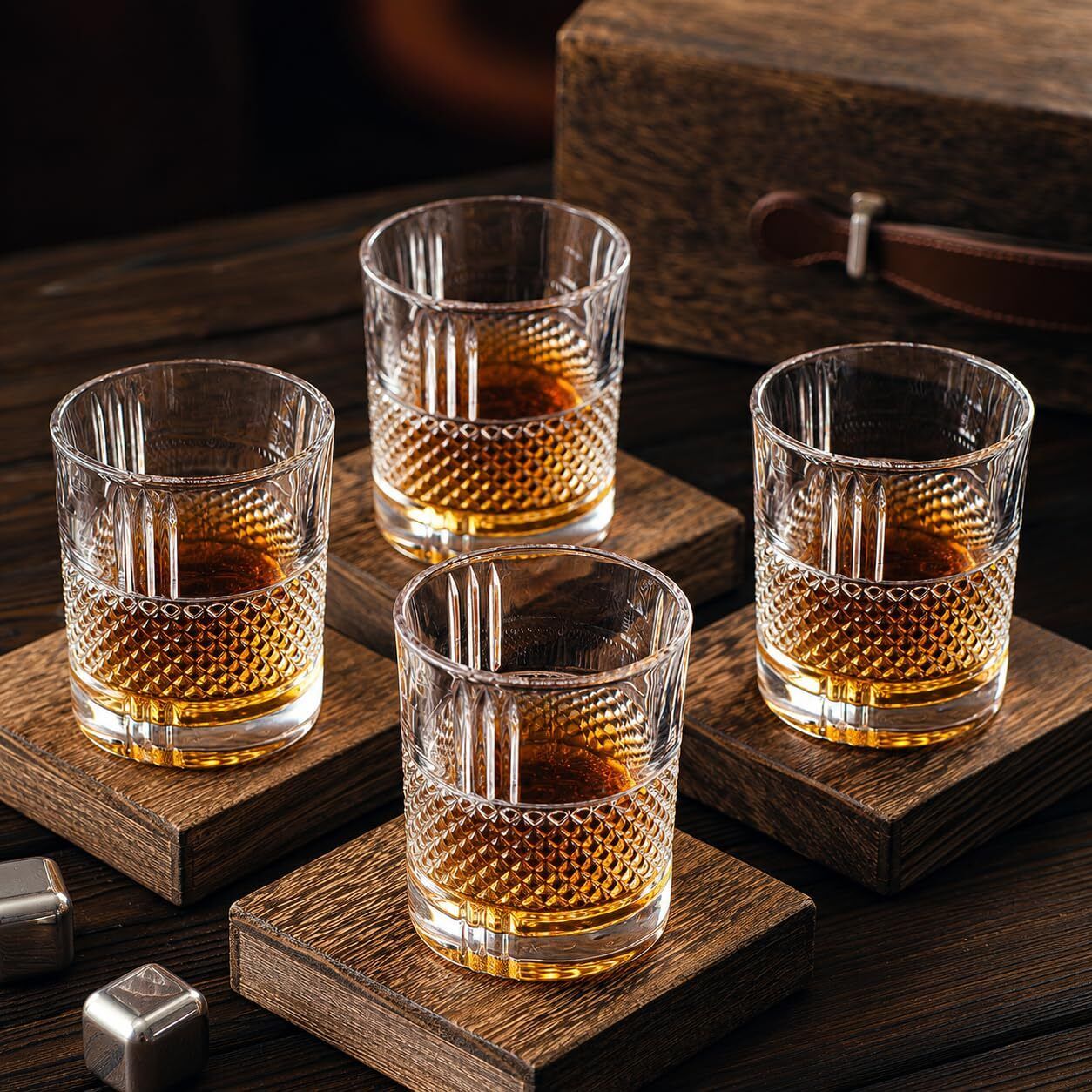 theodore (Pack of 4) Crystal Perfect for Scotch,Whisky, Bourbon, Liquor, Wine, Cocktail Glass Set Glass Set Whisky Glass-picture-24