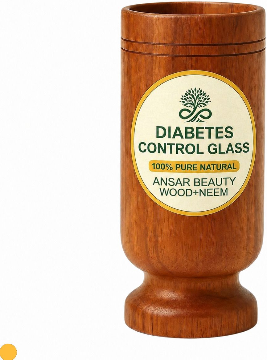 Natural Wood Finish Sugar Glass pack of 1 Glass Water/Juice Glass-image-45