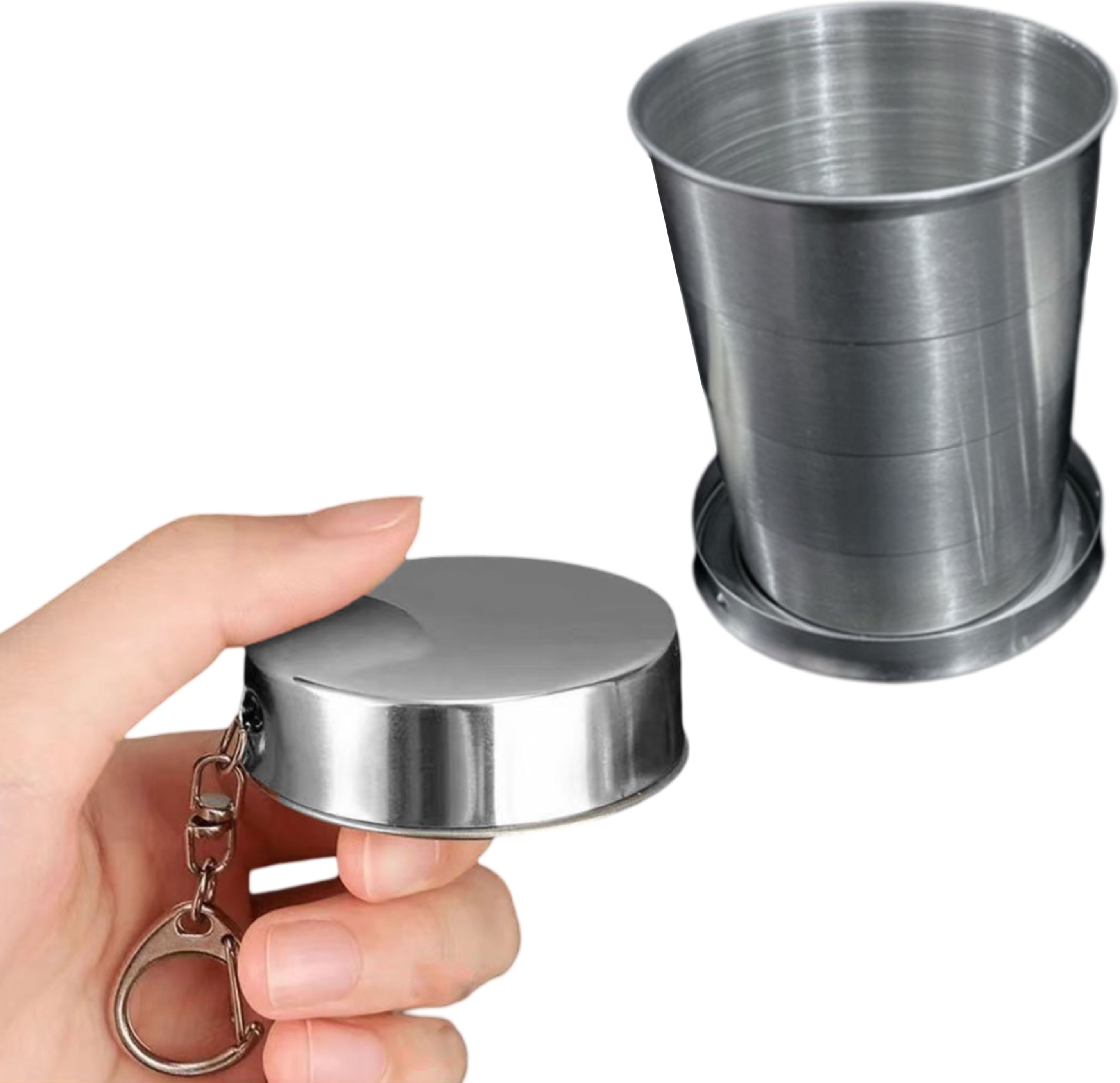 bembika Compact & Portable Folding Collapsible Travel Drinking Glass With Lid Glass Water/Juice Glass-picture-31