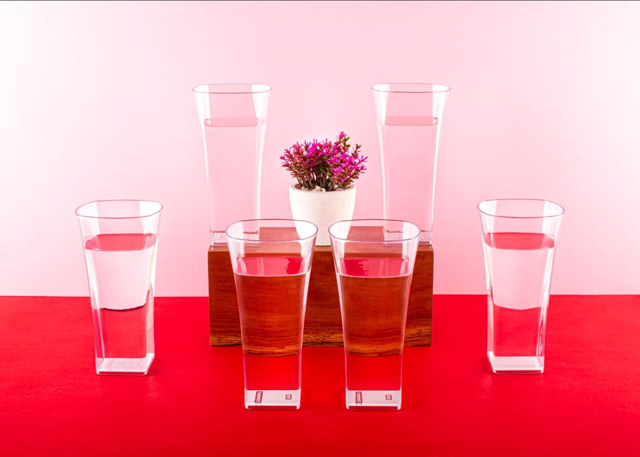 (Pack of 6) Squarish Unbrekable Water/Juice/Beer Plastic Glass / Clear Drinking Glass Set Water/Juice Glass-image-5