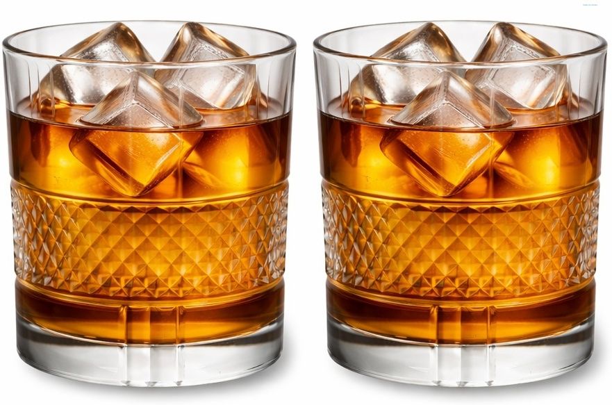 (Pack of 2) Premium Crystal Old Fashioned Whiskey Glasses Set of 2 Bar Glass for Drinking-lx Glass Set Whisky Glass-image-36