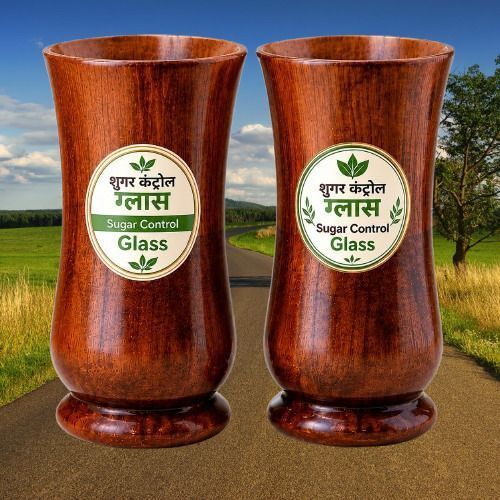 (Pack of 2) sugar control glass| wood glass for good health & control diabetes Glass Water/Juice Glass-image-15
