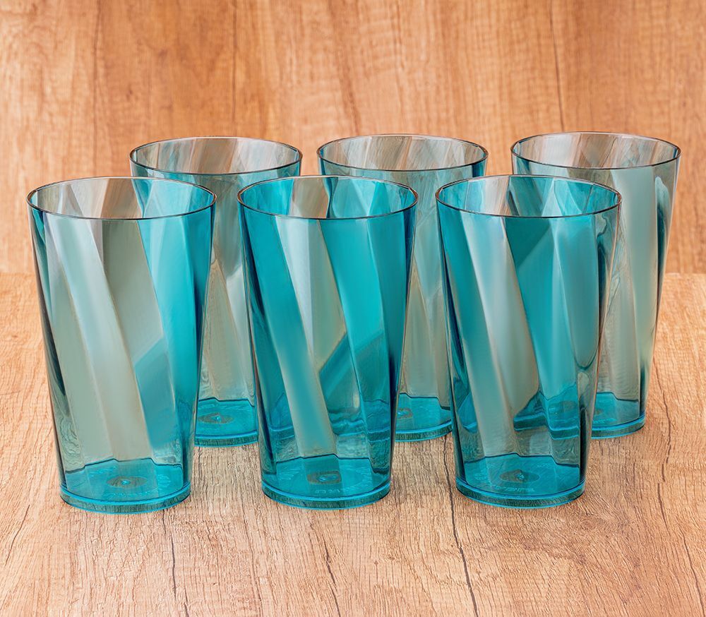 (Pack of 6) FK 6 Premium Quality Unbreakable Wave Designee Plastic Glass Set Water/Juice Glass-image-18