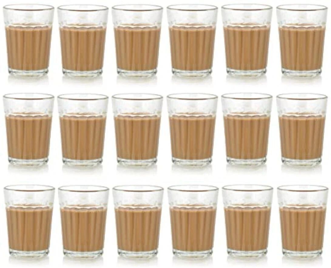 (Pack of 18) tea glass 18 Glass Set Water/Juice Glass
