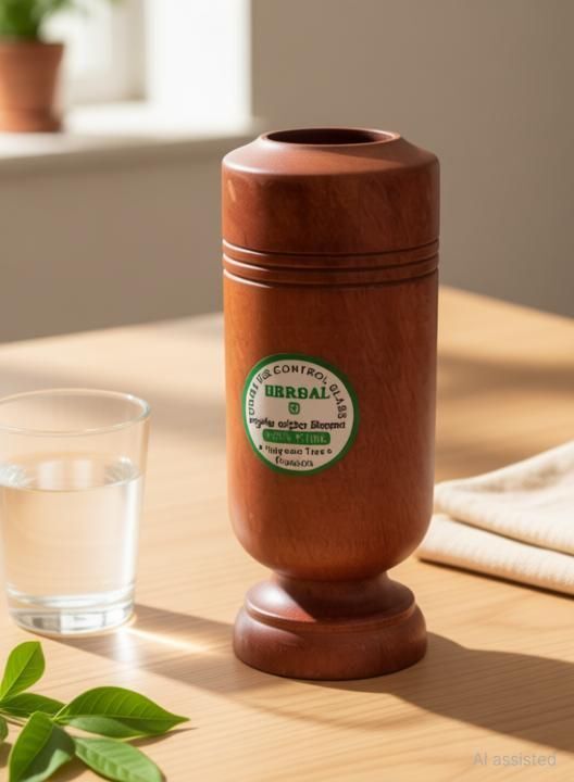 Vijaysar ki Lakdi Ayurvedic Herbal Wood Tumbler (Pack of 1 Capacity- 100 ML) Glass Water/Juice Glass-image-49