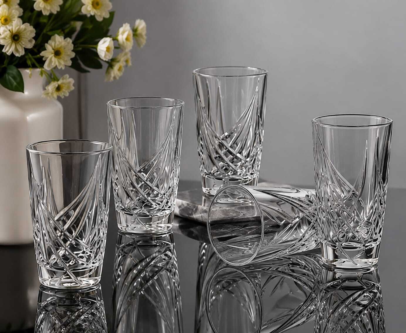(Pack of 6) 250 ml Transparent Water, Juice, Soft Drink & Cocktail Glasses | Heavy Base Desi Glass Water/Juice Glass-image-42