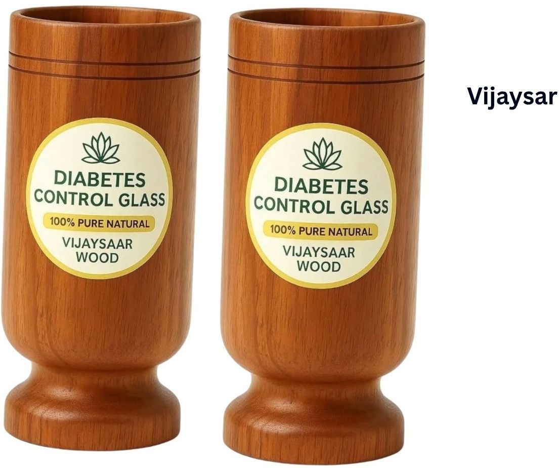 (Pack of 2) Diabetes Control Glass | Concentrated Vijaysar Glass Herbal Support Blend for Glass Water/Juice Glass-image-46