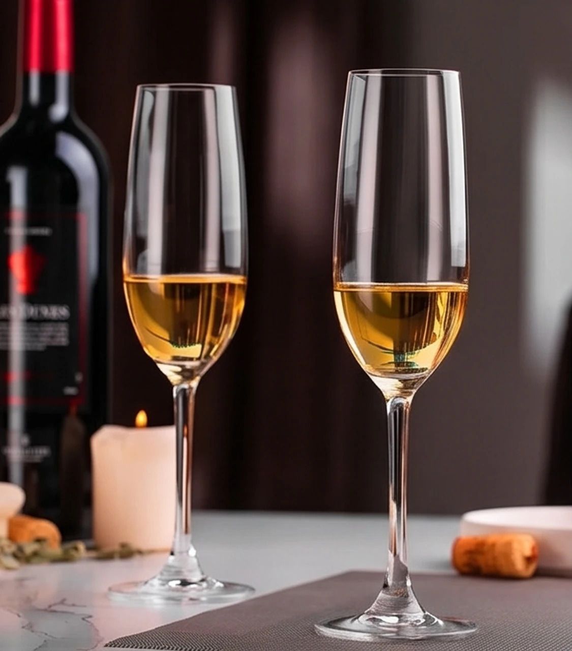 purecasa (Pack of 2) Premium Champagne Flute Glass Set Glass Wine Glass-picture-14